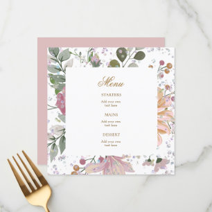 menu de moldura floral