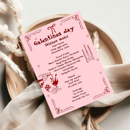 Menu de Namorados Noturno da Galentine Day Girl