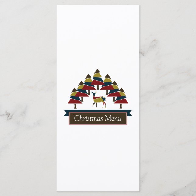 Menu de Natal da Floresta dos Veados de inverno (Frente)