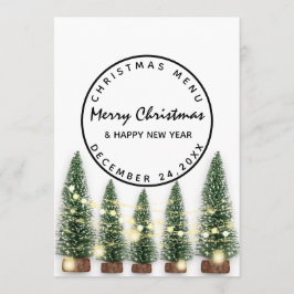 Menu de Natal de Inverno Festa Light Green Whit