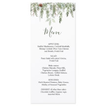 Menu de Natal do Winter Greenery