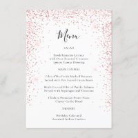 Menu de Ocasião Especial de Lâmpada Rosa Elegante