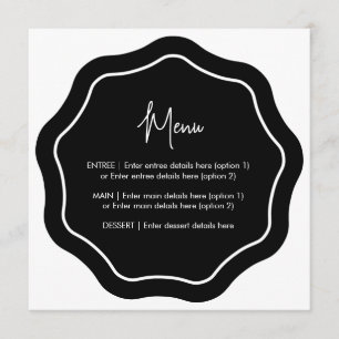 Menu de onda minimalista diverso preto e branco