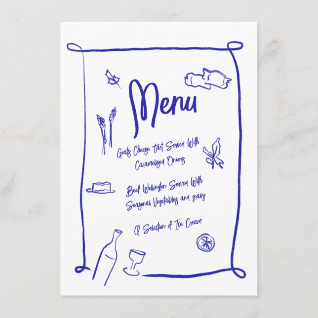 Menu de Parte Escrivável Desenhada à Mão do Estilo (Frente)
