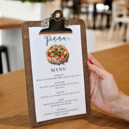 Menu de pizza minimalista moderna