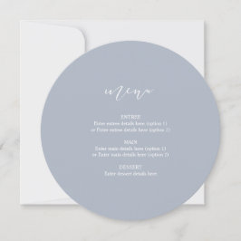 Menu de Placa de Casamento Círculo Caligrafia Azul