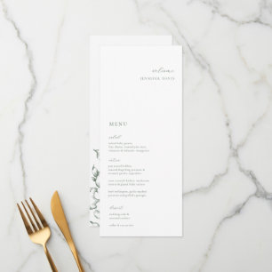 Menu de placa de local verde de sábio minimalista