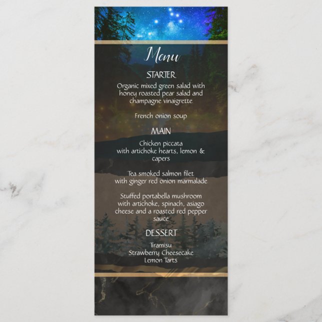 Menu de plano de floresta (Frente)