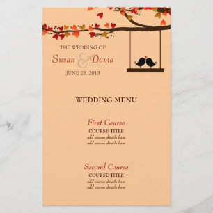 Menu de queda do casamento do carvalho dos