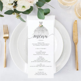 Menu de Quinceanera de Vestido Floral Elegante