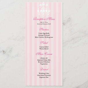 Menu de recepção com distribuição de candelabro ro