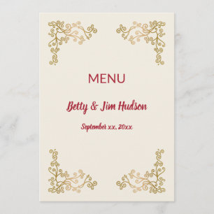 Menu de Recepção de Aniversário de 50 anos Dourado