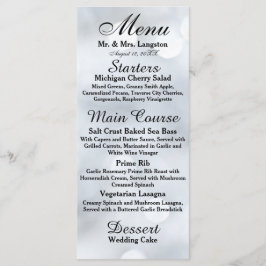 Menu de Recepção de brilho brilhante de prata bran