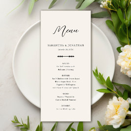 Menu de Recepção de casamento de bege Elegante Sim