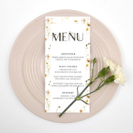 Menu de Recepção de casamento de flor selvagem