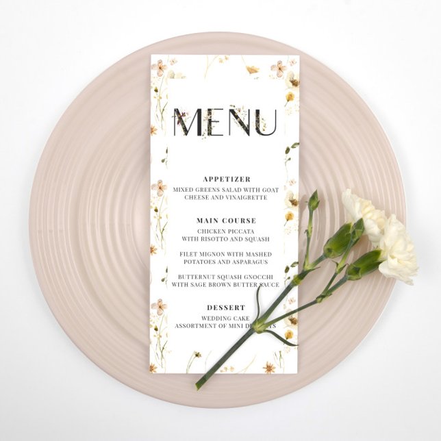 Menu de Recepção de casamento de flor selvagem (Criador carregado)