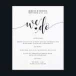 Menu de Recepção de casamento de Script Elegante<br><div class="desc">Este cardápio simples,  mas elegante é a adição perfeita ao seu casamento!</div>