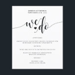 Menu de Recepção de casamento de Script Elegante<br><div class="desc">Este cardápio simples,  mas elegante é a adição perfeita ao seu casamento!</div>
