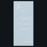 Menu de Recepção de casamento de Script Minimalist<br><div class="desc">Este menu elegante e simples é perfeito para a sua recepção de casamento ou outro evento!</div>