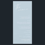 Menu de Recepção de casamento de Script Minimalist<br><div class="desc">Este menu elegante e simples é perfeito para a sua recepção de casamento ou outro evento!</div>