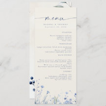 Menu de Recepção de Casamento Elegante