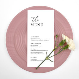 Menu de Recepção de Casamento Elegante Moderno