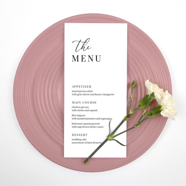 Menu de Recepção de Casamento Elegante Moderno (Criador carregado)