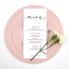 Menu de Recepção de Casamento Elegante Moderno