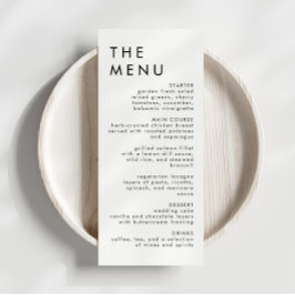 Menu de Recepção de Casamento Elegante Moderno