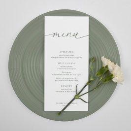 Menu de Recepção de Casamento Elegante Moderno Ver