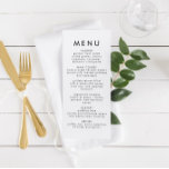 Menu de Recepção de casamento Minimalista Moderno<br><div class="desc">Este é um moderno menu de casamento com layout minimalista e fonte única. Todas as cores são editáveis. // Para designs correspondentes, procure "HARLOW" na certeira loja Nicole Zazzle. * Se você gosta deste design, mas não o vê disponível para algo que você está procurando, por favor, entre em contato...</div>