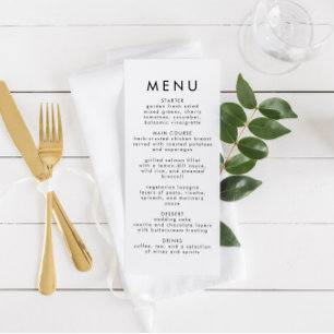 Menu de Recepção de casamento Minimalista Moderno