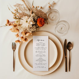 Menu de Recepção de casamento Minimalista Moderno