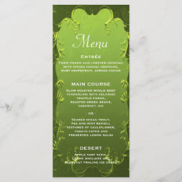 Menu de Recepção de Casamento Verde Elegante