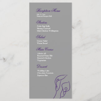 Menu de Recepção de Lírios de Callas Roxos e Prate