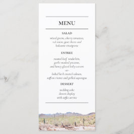 Menu de Recepção do Deserto de arizona