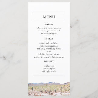 Menu de Recepção do Deserto de arizona