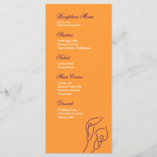 Menu de Recepção dos Lírios Púrpura e Laranja