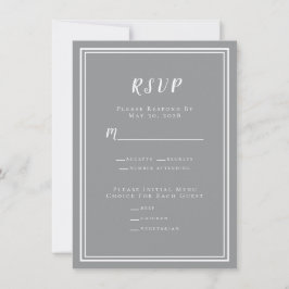 Menu de Resposta de Casamento Minimalista Moderno 