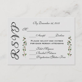 Menu de resposta RSVP de resposta de casamento de 