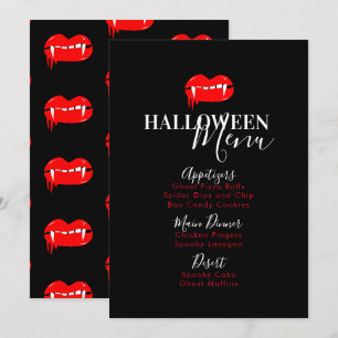 Menu de Sangue de Lábios de Vampiro para Festa de 