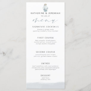 Menu de Script Náutico de Seashell Moderno Elegant