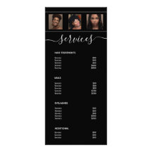 Menu de Serviço de Colagem de Fotografias Negra do