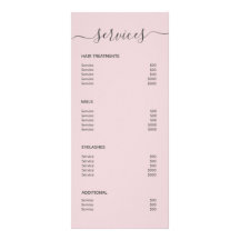 Menu de Serviço de Maquiagem de Salão de Cabelo Ro