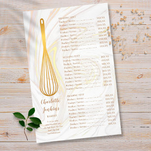 Menu de Serviço de Mármore da Padaria Patisserie G
