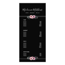 Menu de Serviço de Senha Floral Negra