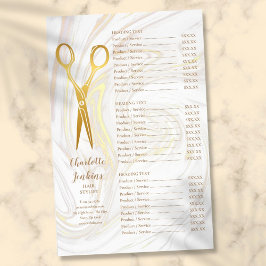 Menu de Serviço de Tesoura de Ouro para Cabeleirei