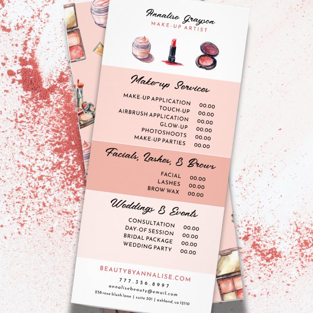 Menu de Serviço e Produto de Artista de Cópia Escr (Criador carregado)