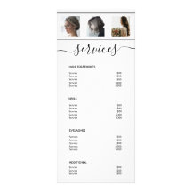Menu de Serviço White Spa Salon de Colagem de Foto