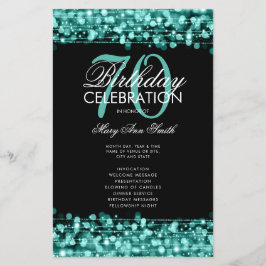 Menu de Teal do Programa de Festa de aniversário E